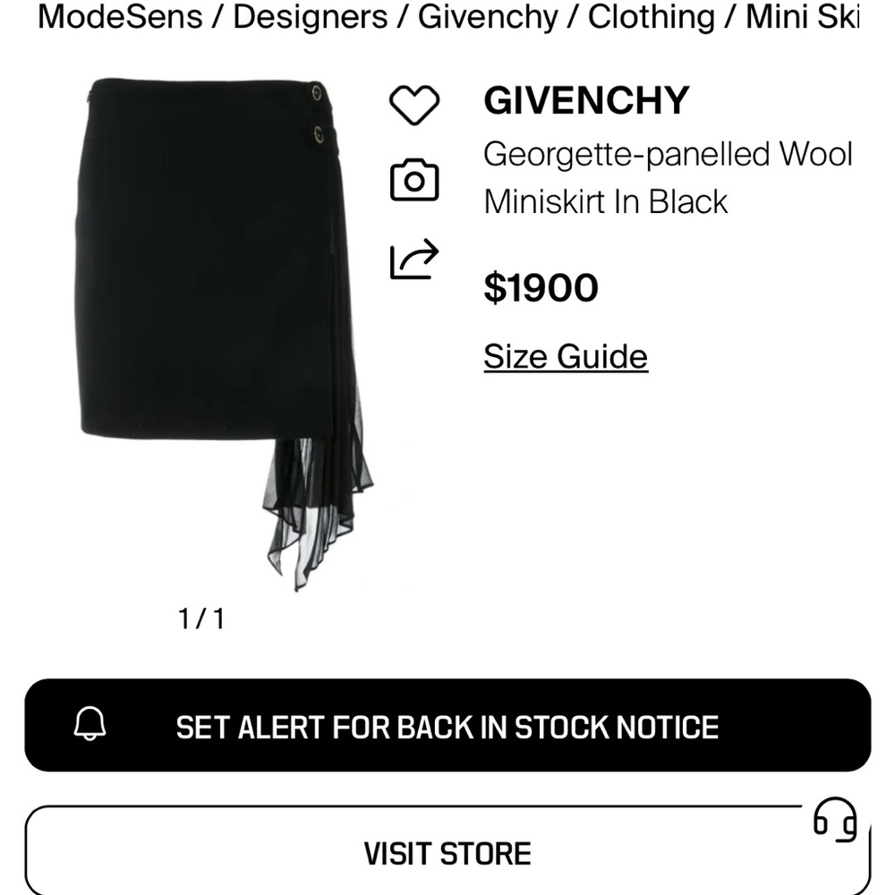 GIVENCHY Black Asymmetrical Skirt - Picture 8 of 15